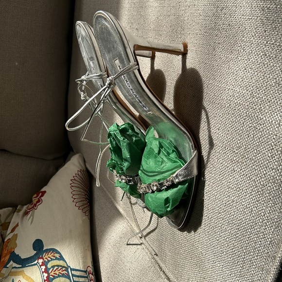 Manolo Blahnik rhinestone tie-up heels size 39 1/2  or 8.5/9 - Picture 5 of 10